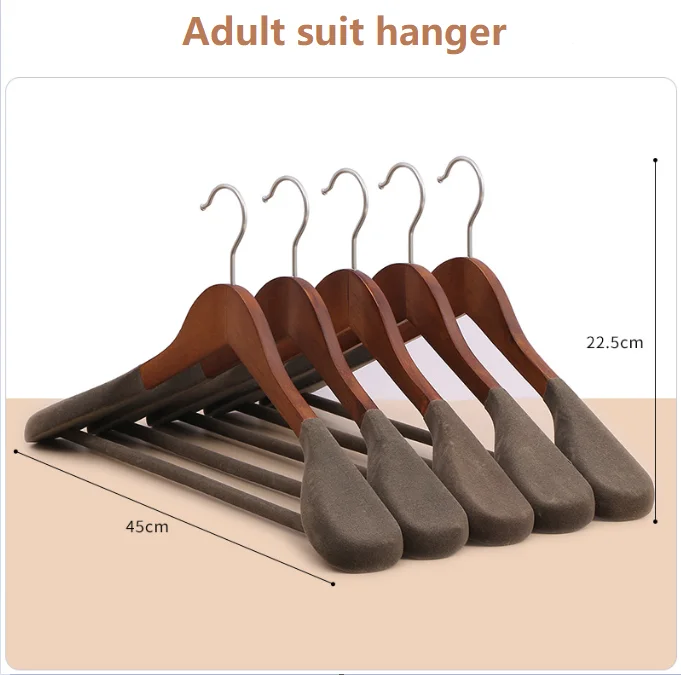 Modern High quality Wholesale Hotel men suits coat velvet luxury wooden hanger for cloths