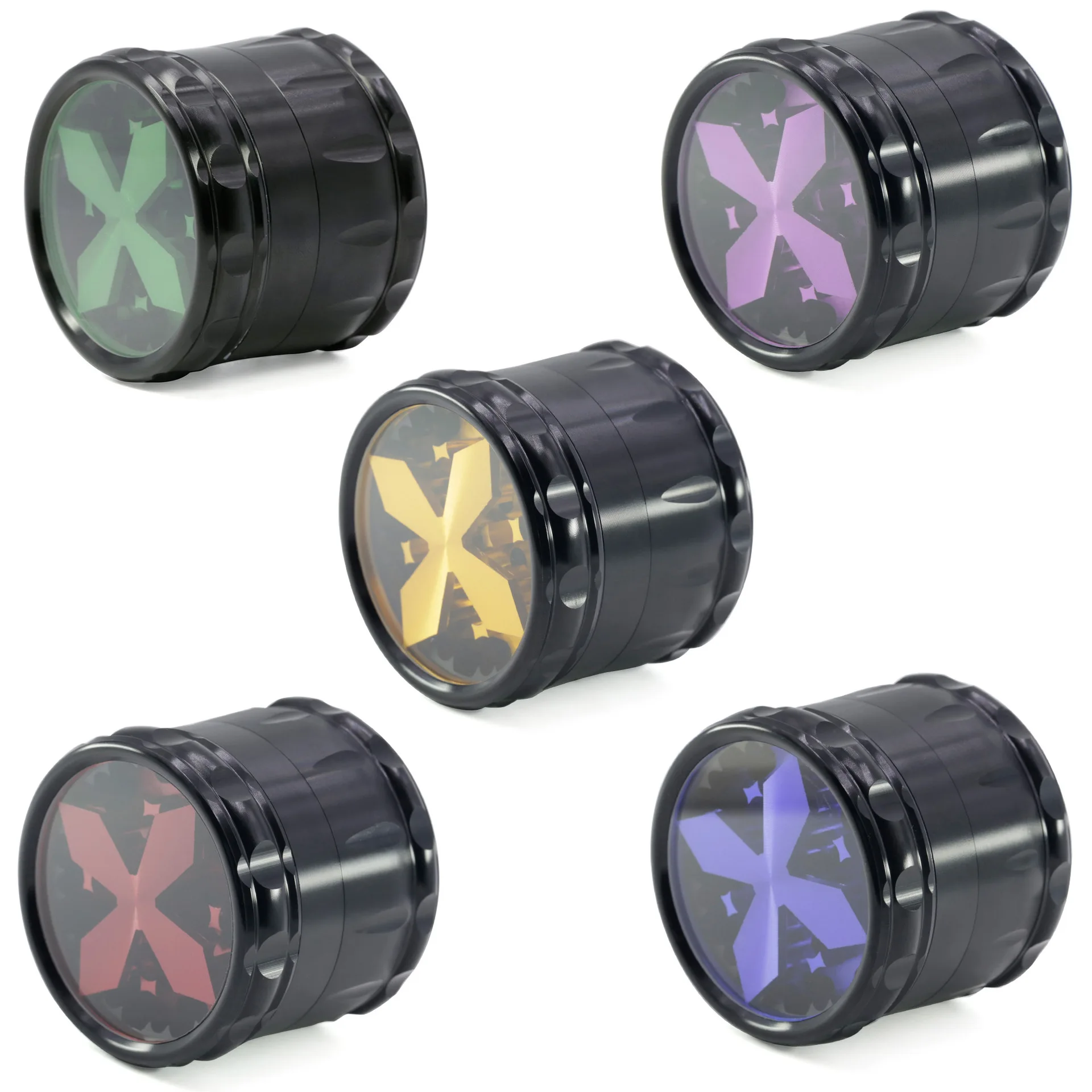 Drop shipping Chamfer Drum type crucifix Open window Custom logo Pepper Mills Tobacco Herb Spice Grinder