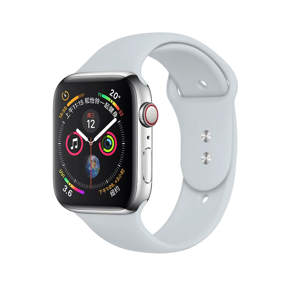  Ремешок силиконовый для Apple Watch спортивный браслет смарт-часов iWatch series 3 4 5 6 se 44 мм 40 42