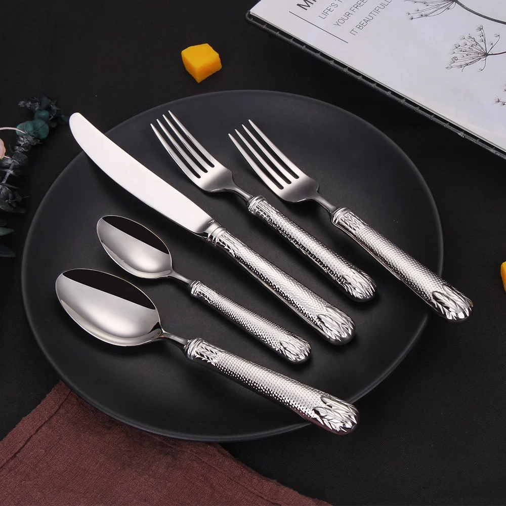 Высококачественный Свадебный набор столовых приборов из нержавеющей стали 304 с полыми ручками, набор банкетных столовых приборов для любого случая