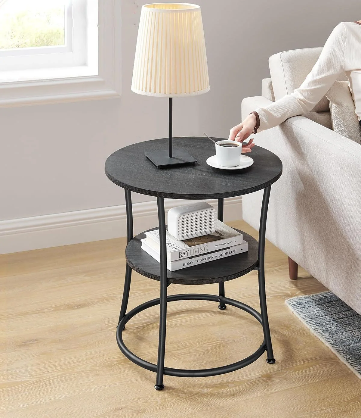 Factory Directly sales Luxury Modern Living Room Rustic wooden table Cafe Table Metal Frame Round Dining table for office