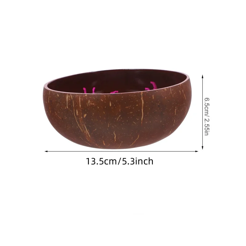 Natural Coconut Shell Bowl Wooden Bowl for Fruit Salad Outdoor Tableware Dinning Wood Bowl