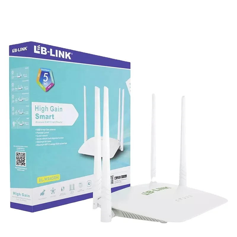 LB-LINK BL-WR450H 300Mbps High Gain Smart Wireless Router Wifi Repeater AP 2.4GHz Wireless N AP/Client Router easy to set up