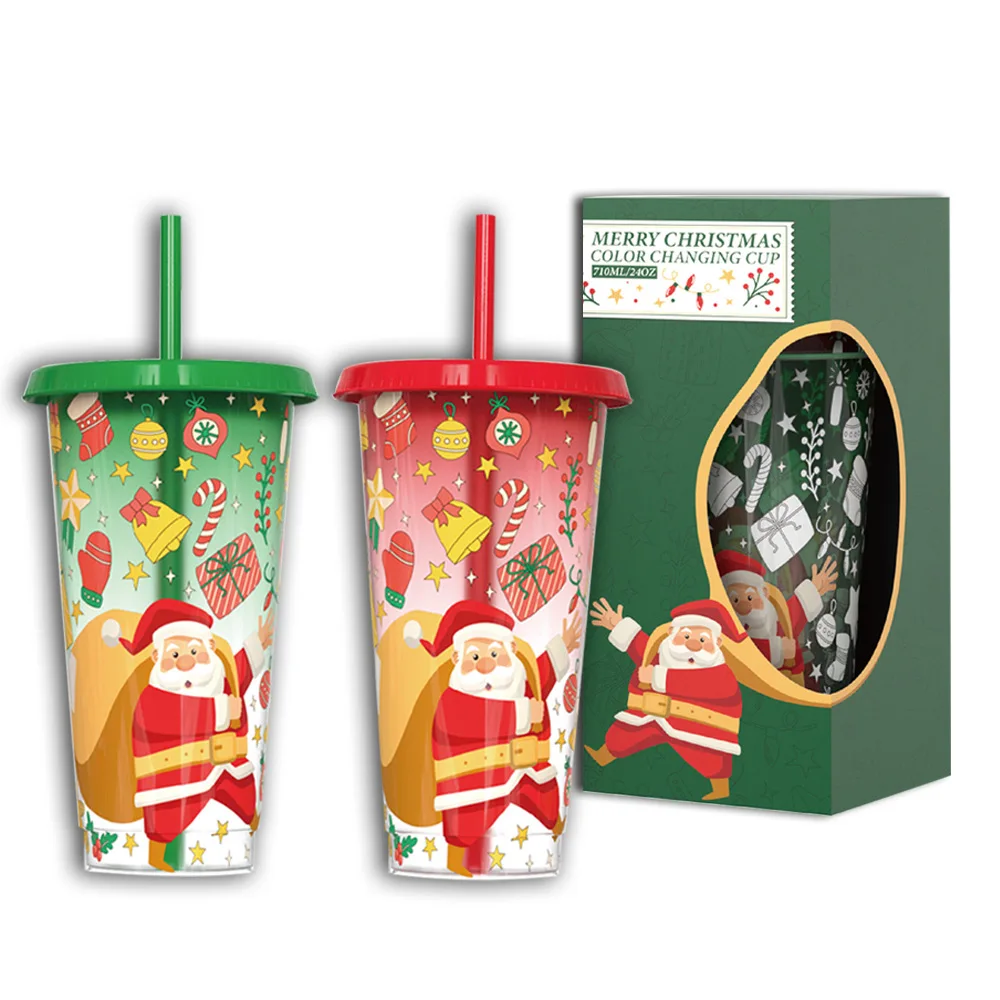 2024 Christmas Gift Christmas Cup Gift Box New Large Capacity Party Drink Mug 2 Styles