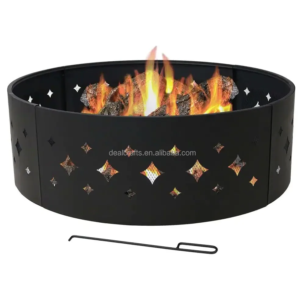 36 inch Outdoor Fire Pits  Portable Camping Fire Wood Burning Heater Metal Fire Pit Ring with OEM Design