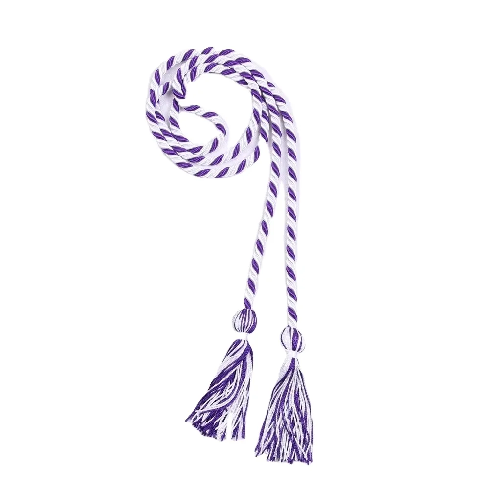 Two-Color Braided Solid Graduation Cord Custom Color College Graduation Rayon Double Honor Cord
