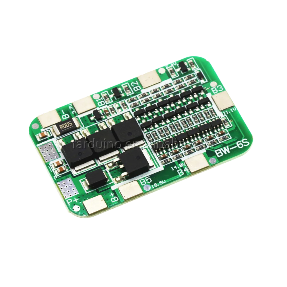 6S 15A 24V PCB BMS Защитная плата для 6 пакетов 18650 литий-ионных литиевых батарей