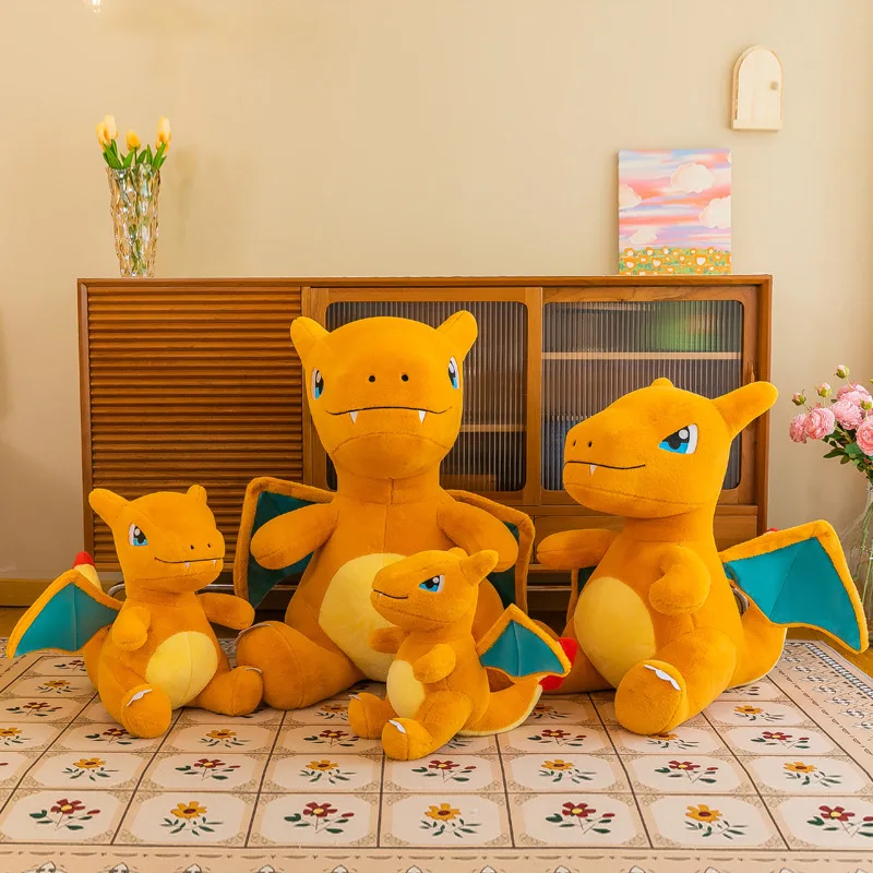Most Popular Pocket Monster Dolls Anime Cartoon Character Fire Dragon Plush Pokemoned Toys Kids Gifts