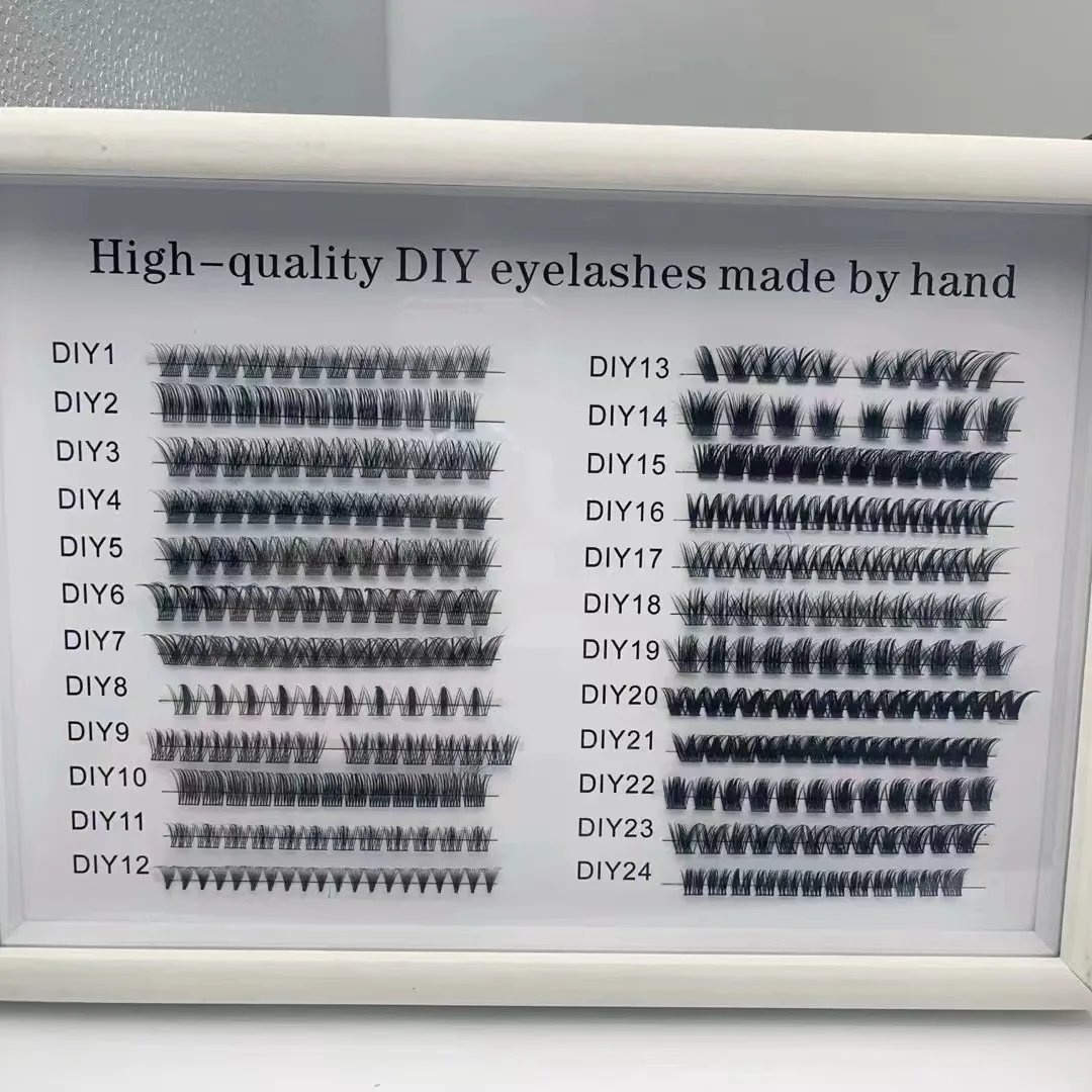 Individual Lashes Mixed Tray Faux Mink Lash Clusters Extensions 0.07 Cluster Lashes DIY Eyelash Extension Qingdao
