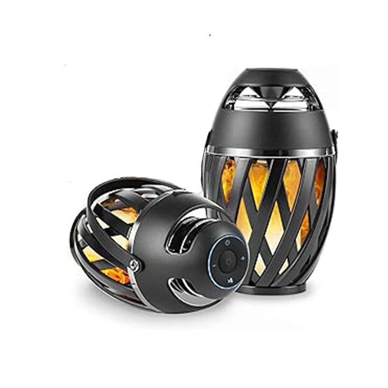 LED Flame Table Lamp Atmosphere Bluetooth Speaker Night Light for Indoor Outdoor Torch Atmosphere Bluetooth Speakers Waterproof