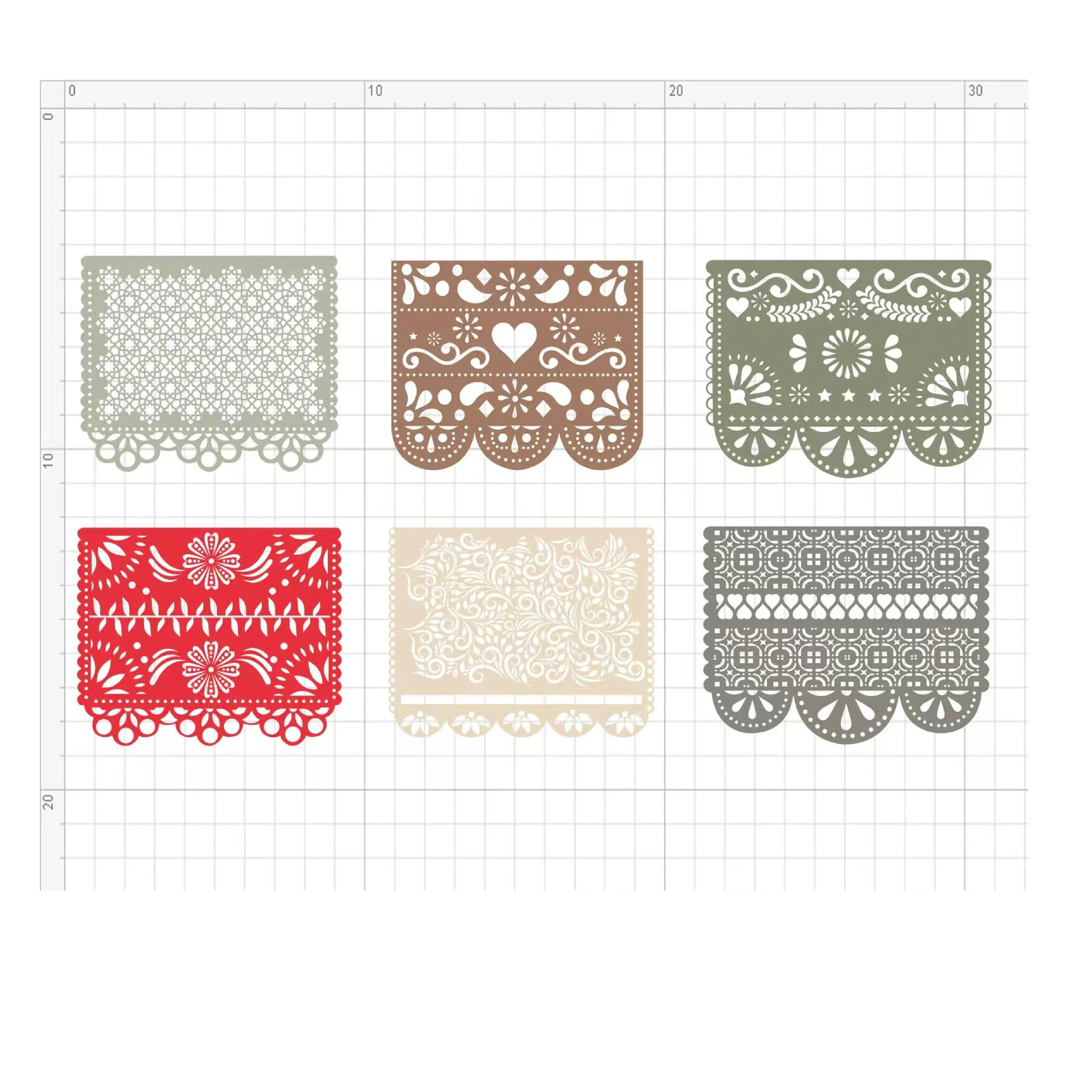 Cricut-friendly Papel Picado SVG Template Fiesta PNG Mexican SVG Digital Baby Shower Banner Cut Files Made from Felt