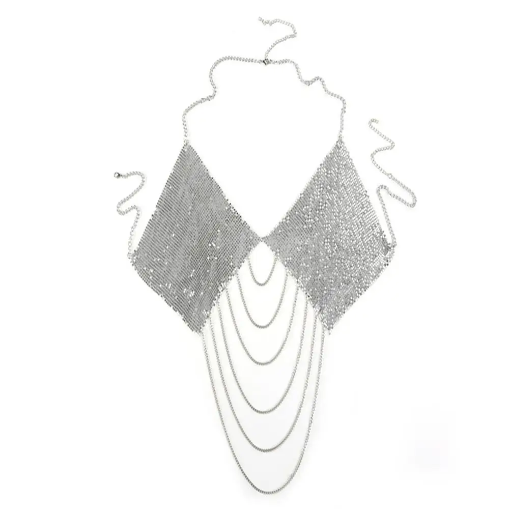 Sexy bikini personality sequined tassel chest chain luxury  body jewellery chain jewelry bra