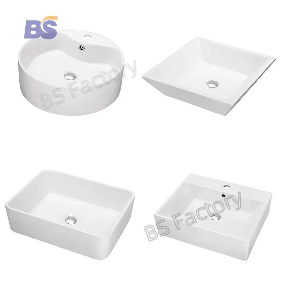 BS Ceramic Small Round Art Basin Countertop Mounted Wash
