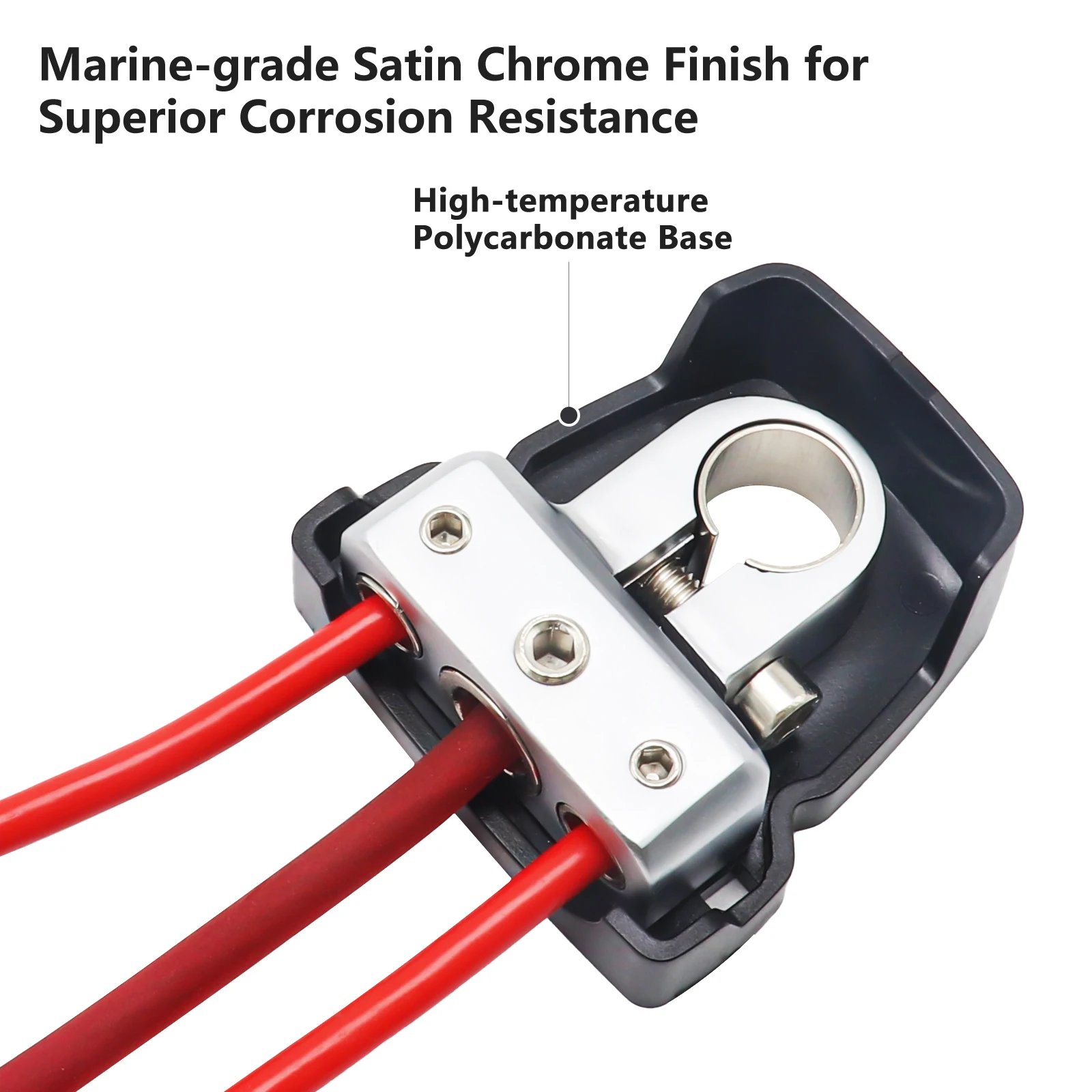 Edge  PBT-1024 2 Pack Premium Solid Brass Positive/Negative Battery Terminals with One 0/2/4 Gauge Output&2 of  4/8 Gauge Output