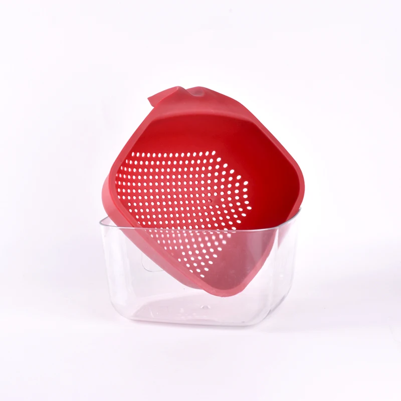 Quality assurance double layer plastic fruit vegetable kitchenware for household drain basket