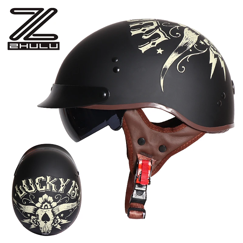 Dot Certification ABS economy Motorcycle Vintage Open Half Face Helmet