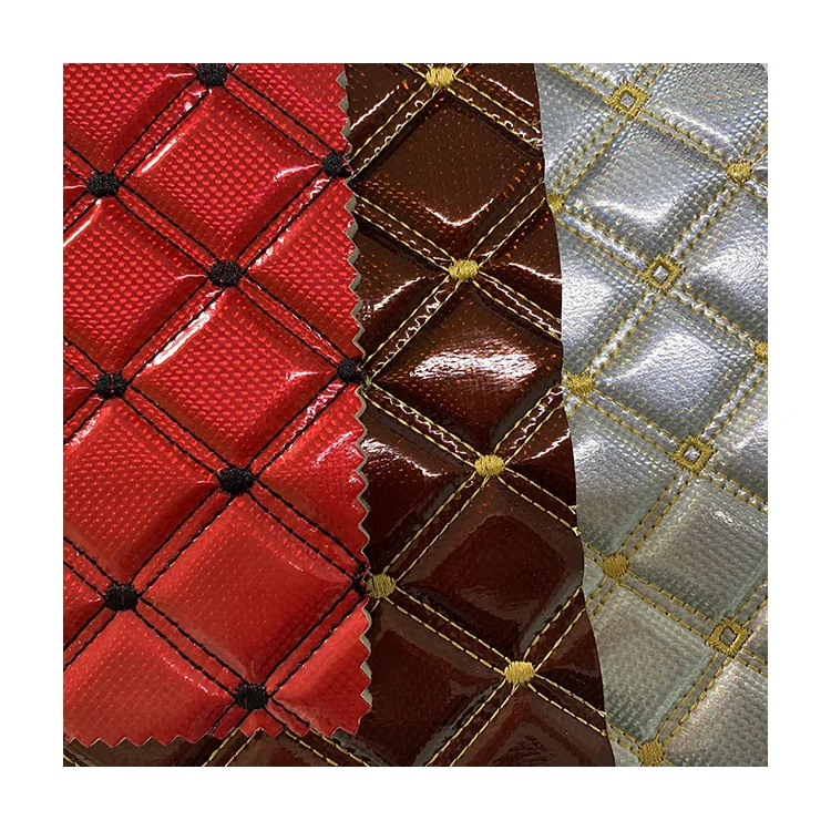 2-8MM Custom Quilted Embroidery Diamond Stitching Leather For Car Seat Car Interior Wallpaper Office Chair