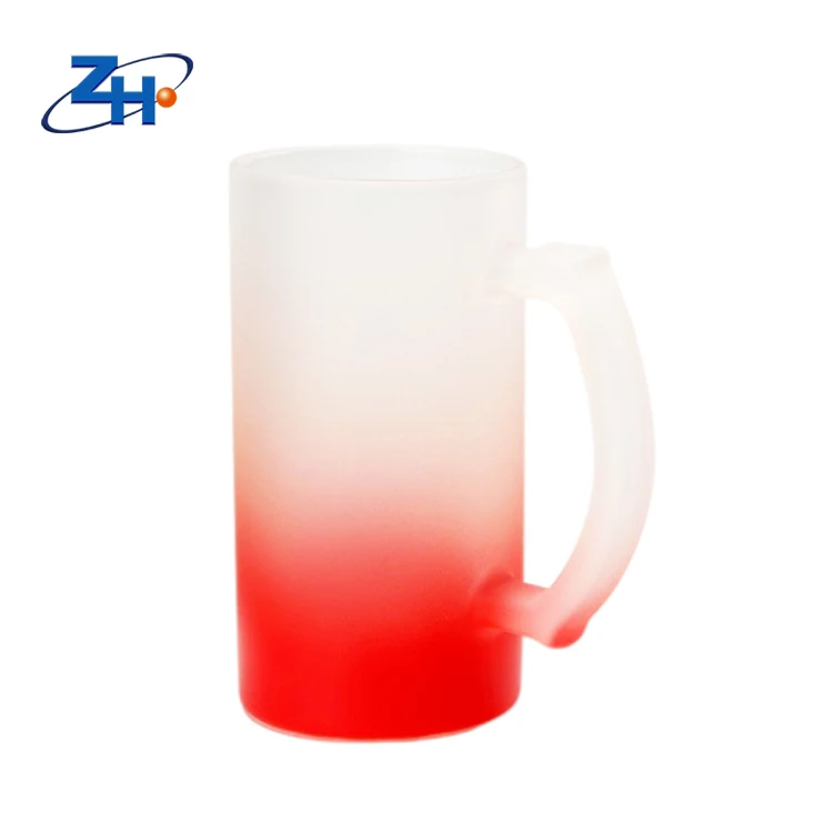 Sublimation Mug Suppliers 500ml glass frosted beer cup Glass Sublimation Blanks Glass german beer mugs with handles