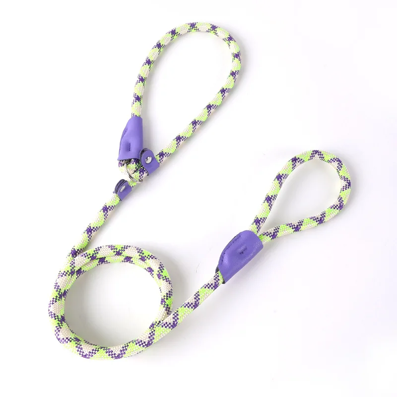 Extremely Durable Dog Slip Braid Rope Leash , Mountain Climbing Rope Dog Lead , P Shape Dog Slip Lead and Collar Rope