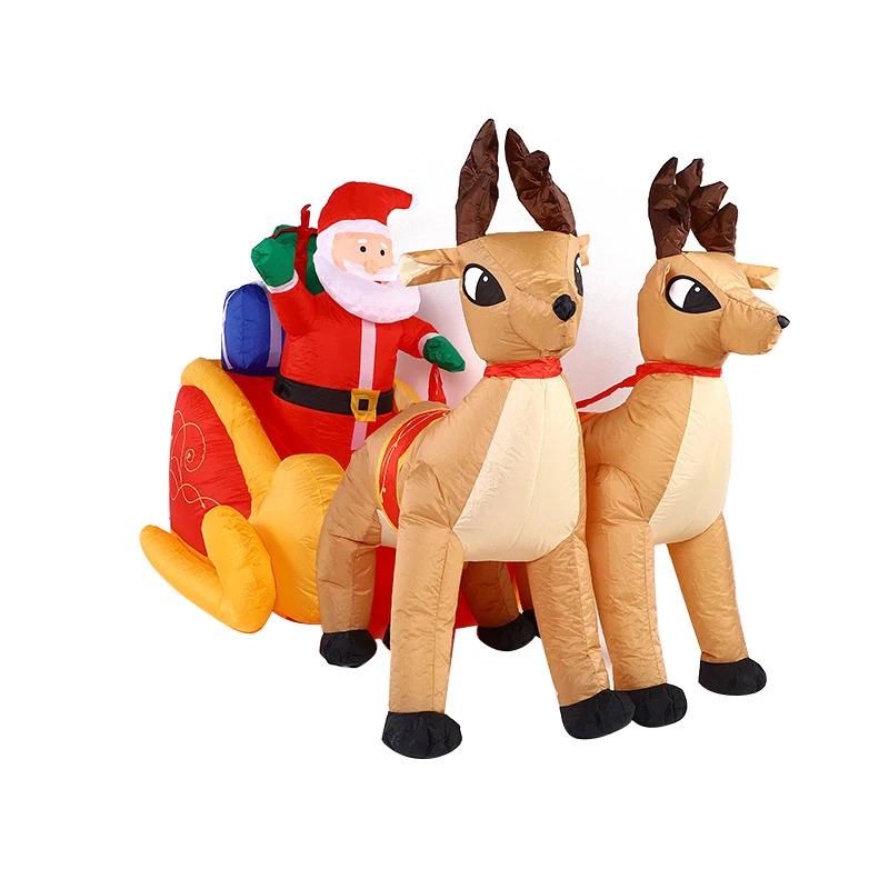 New Products Outdoor Decoration 26Ft Model Riding On Sleigh With Christmas Inflatable Santa Claus