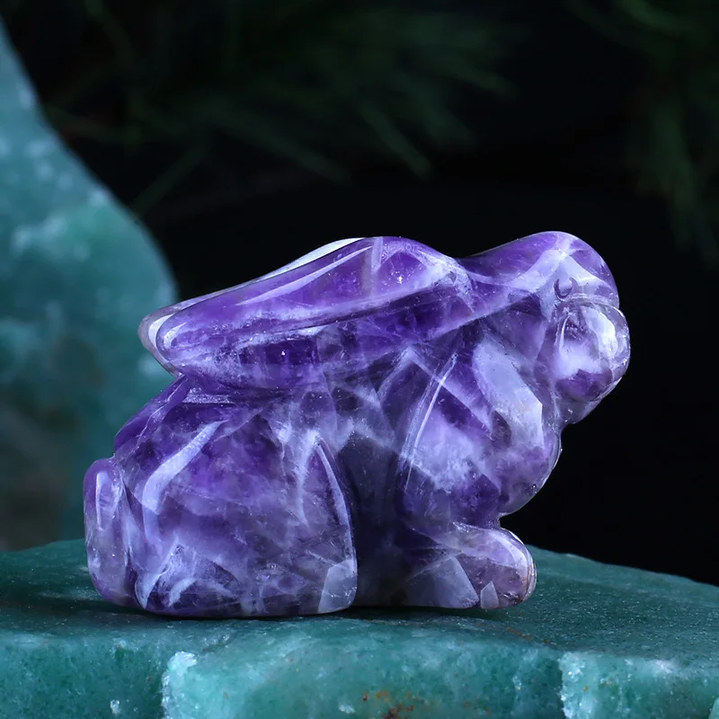 2022 Wholesale Natural Crystal Rabbit Quartz Hand Carved Customized Stone  for Decoration