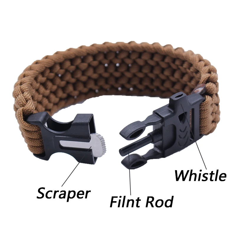 
Military Extra Wide Rope Braided Paracord Bracelet for Climbing Hiking 