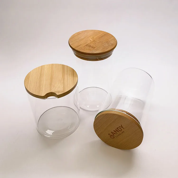 Wholesale 500ml Glass Jars High Borolicicate Glass Jar With Bamboo Lid Glass Storage Jar For Food