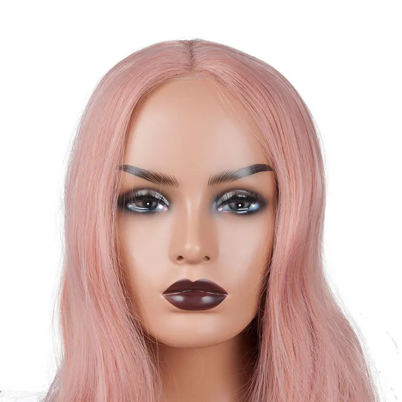 
Wholesale Realistic Female Wig Display Shoulders Hair Makeup eyelid smiling Human fiberglass African American Mannequin Head 