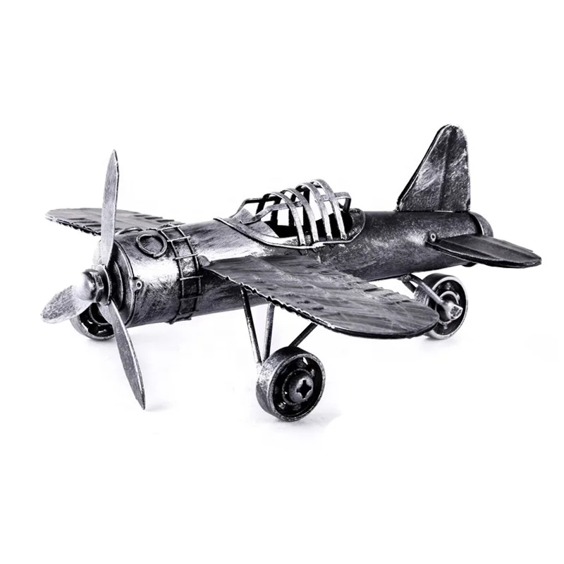 Time Slow Amazon Crafts Home Office Decoration The Best Gift Choice For Metal Lovers Retro Wrought Iron Fighter Model