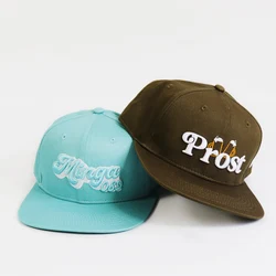 3D Embroidery Logo Custom 6-Panel Flat Brim Snapback Cap Hat