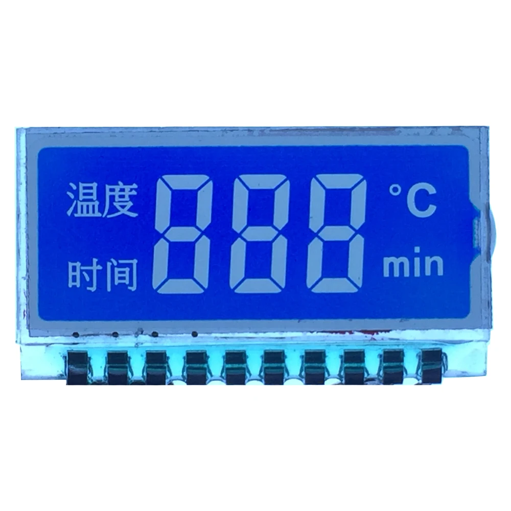 Factory custom PIN connecter Transmissive display STN lcd screen small display Positive digital 7 Segment lcd display