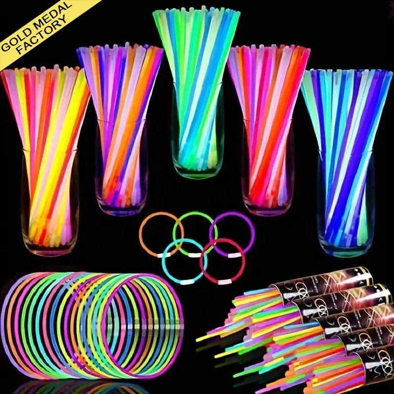Glow Necklaces Bracelets Jewelry Favors Bulk Glow In Dark Fiesta Decor Navidad Halloween Wedding Supplies Neon Party Glow Sticks