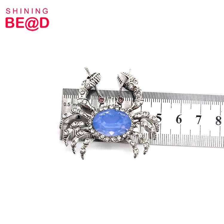 Wholesale Cute Cartoon Crab Crystal Rhinestone Animal Brooch Pins For Women Jewelry Accessories,Custom Brooch