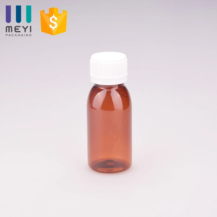 HIgh quality 2oz Amber plastic syrup liquid Bottle Plastic Pet Bottle Manufacturers