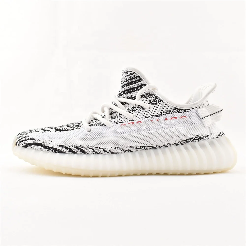 Original 350 V2 Cost-effective Version Simulation Popcorn Combination Bottom Breathable Elastic Knit Couple Yeezy Running Shoes