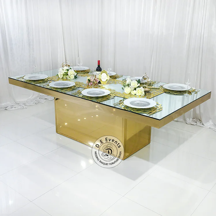 Sophisticated Stainless Steel Banquet Table for Wedding Reception and Dining