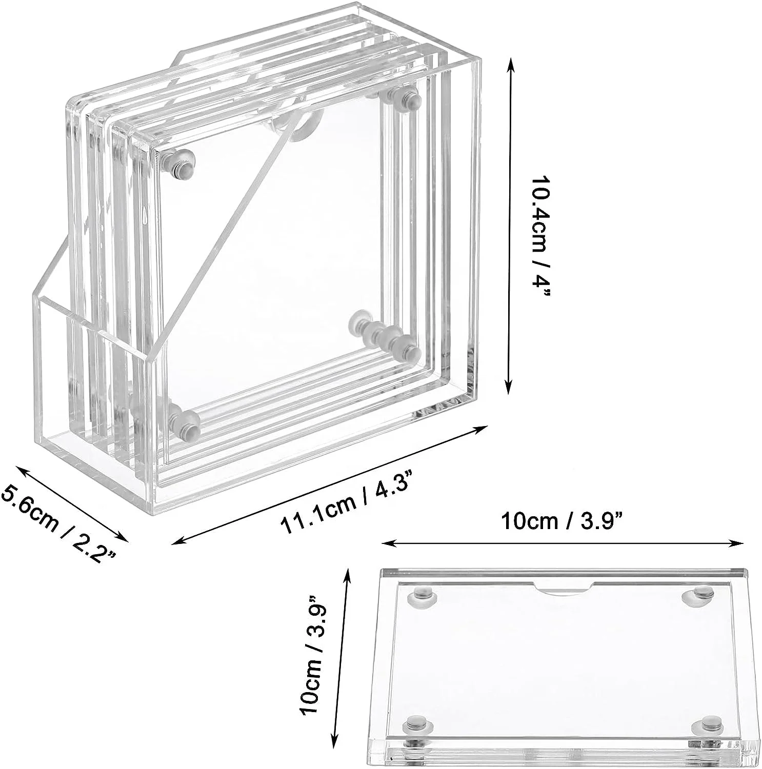 HQ Customized Acrylic Coaster Crystal Photo Frame Coaster DIY Picture cup Coasters set with holder for Coffee Table Restaurant