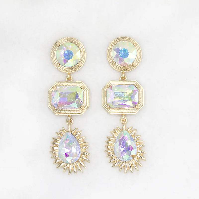  Mixed Charm Color Resin Earrings Bohemia Alloy Gold Plated Jewelry Pendant Women Girl