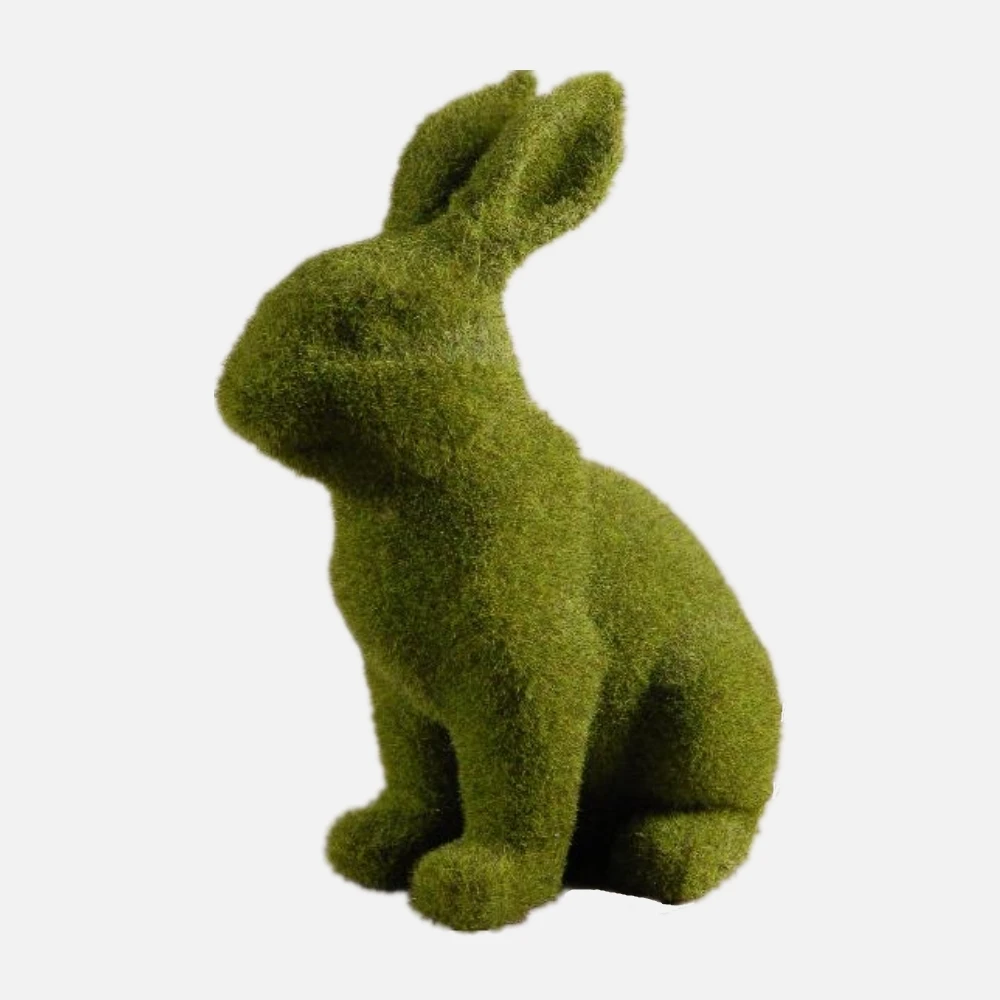 Garden Decoration Wholesales Animal Rabbit Statue Garden Green Moss Sitting Rabbit Spring Easter Bunny Figure