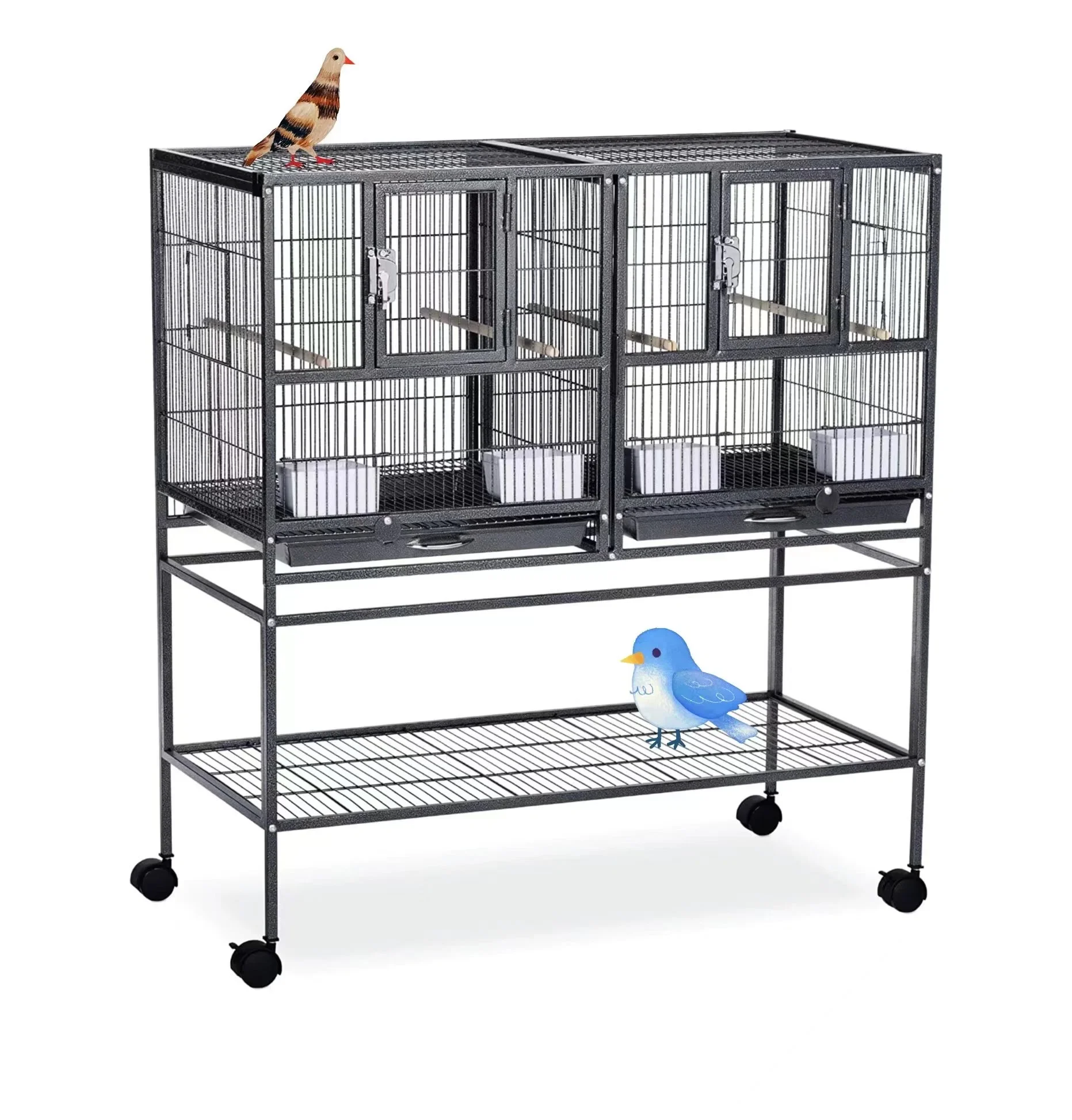Portable Metal Wire Mesh Large Pet Bird Cages For Parrot Breeding