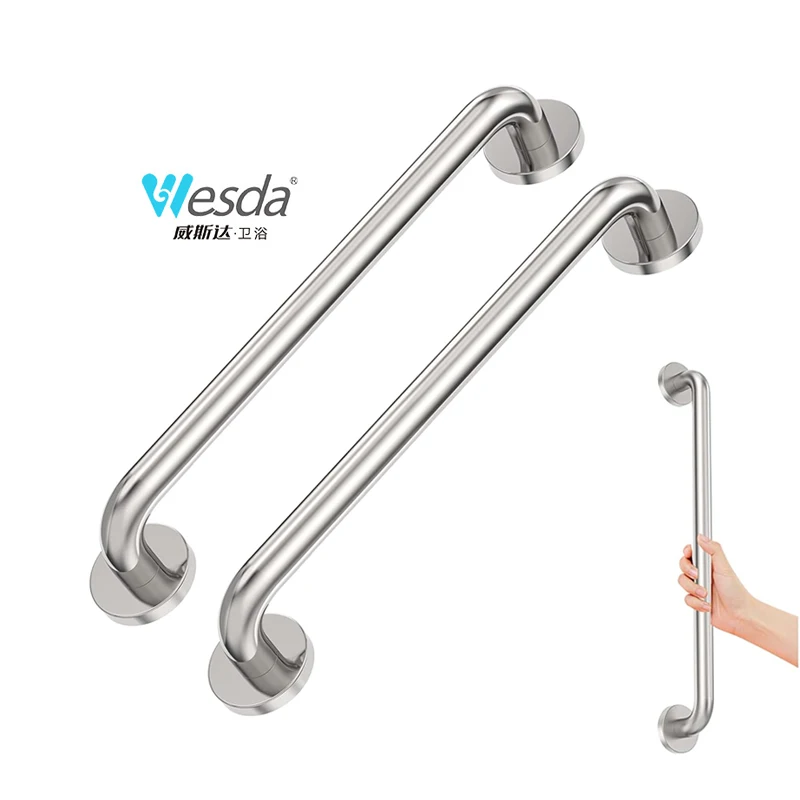 WESDA Elderly Anti Slip Safety Handle Handicap Grab Bars Stainless Steel Bathtubs Shower Grab Bar for Bathroom