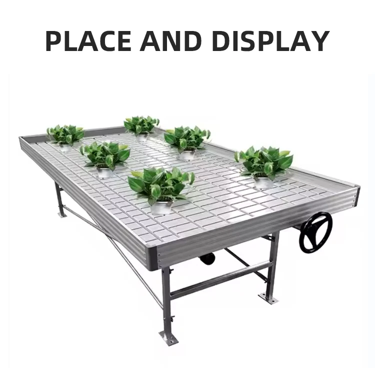 Agricultural Hydroponic Greenhouse Indoor Rolling Bench Hydroponic System Ebb And Flow Grow Table Ebb And Flow Tray