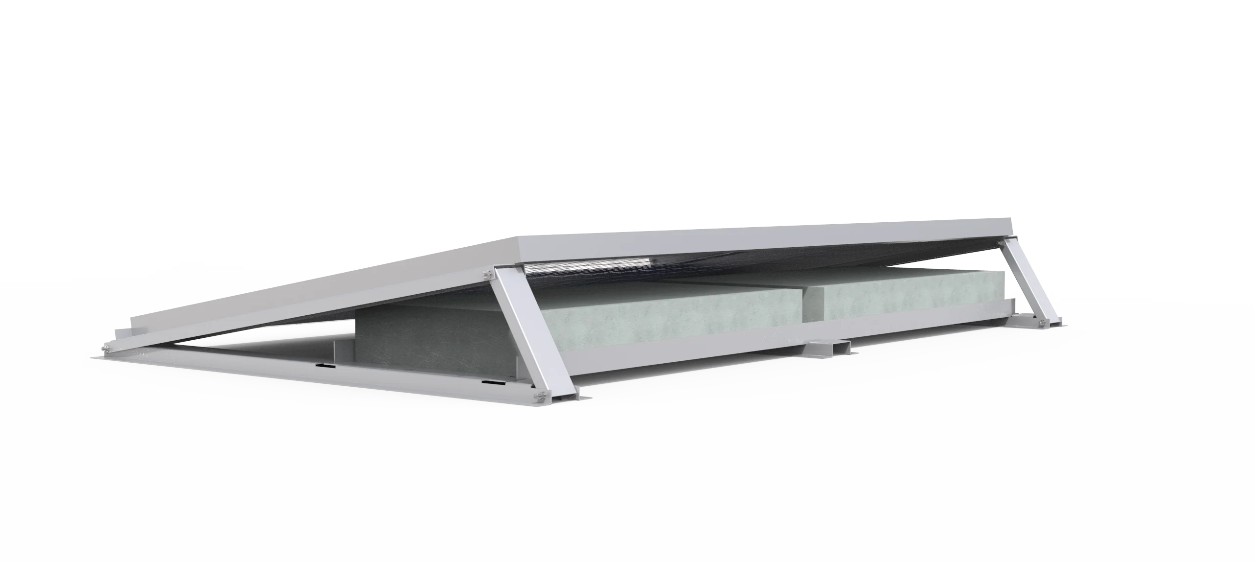 Aluminum Ballast Flat Rooftop Panel Frame 20kw Pv Panel Solar Triangle Mounting