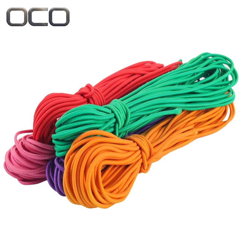 Factory wholesale Colorful Round Polyester Elastic Cord 1mm 1.5mm 2mm 3mm Braided Elastic Cords String