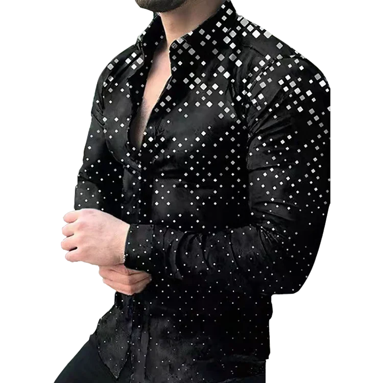 best quality Ready to Ship plus size latest shirts for men man flower shirt