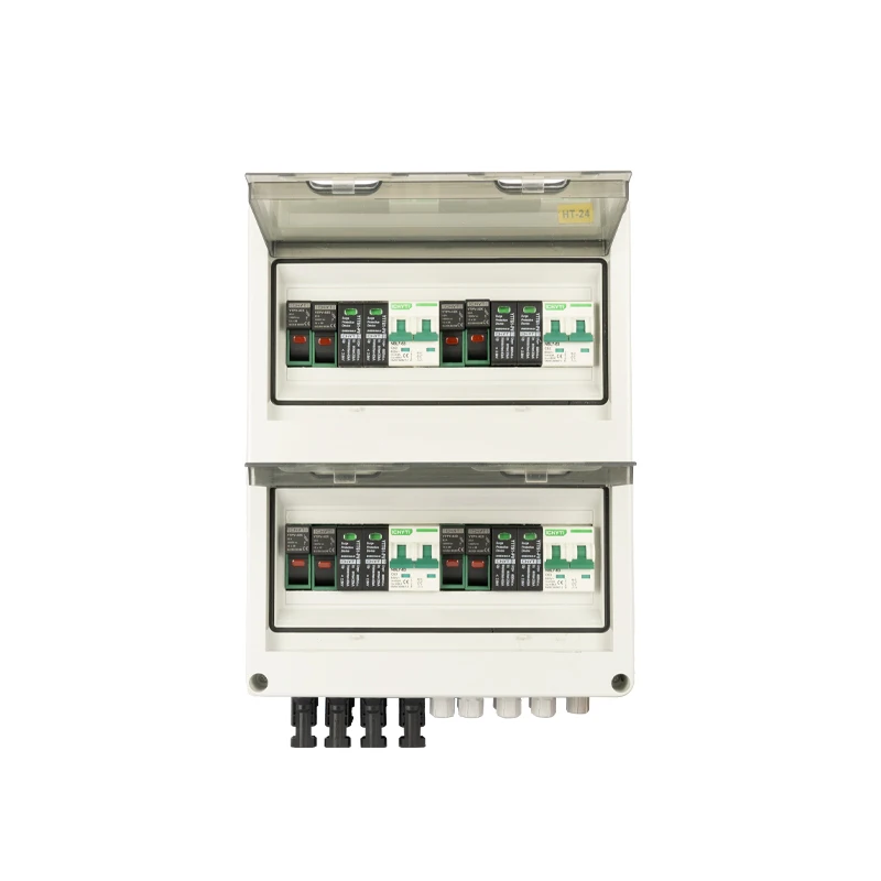 Waterproof Outdoor Surface Mounted 4-in-4-out 600V IP65 Solar PV Surge Lightning Protection DC Distribution Box Combiner Box