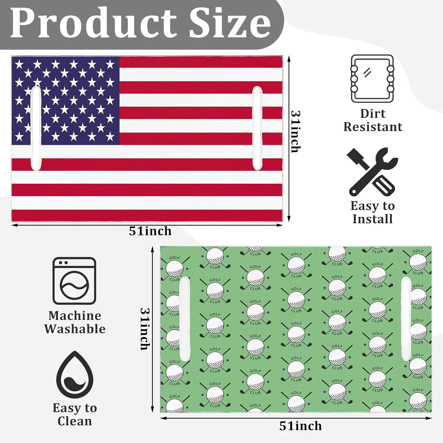 Hot selling Golf accessories cart seat cover towel quick drying printed golf carts towel seat cover