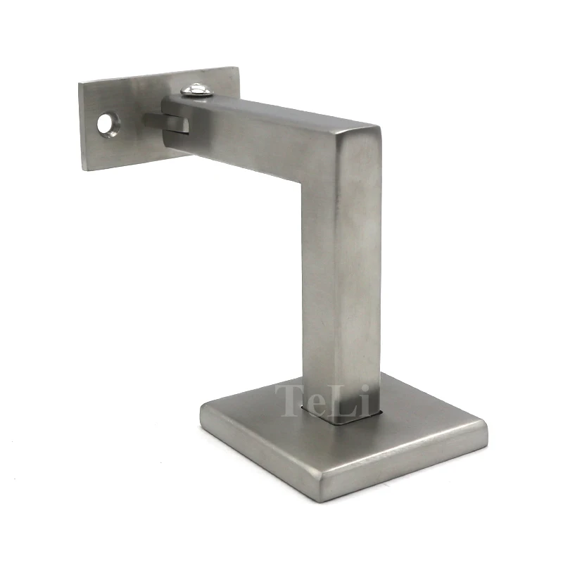 Satin square tube holder stainless steel stair handrail bracket