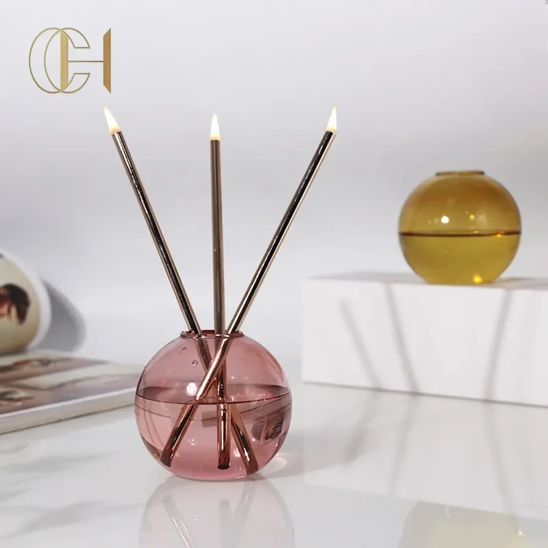 C&H Good Quality Room Dec Jar Custom Logo Custom Shape Liquid Smokeless Metal Stick Never Ending Everlasting Candles