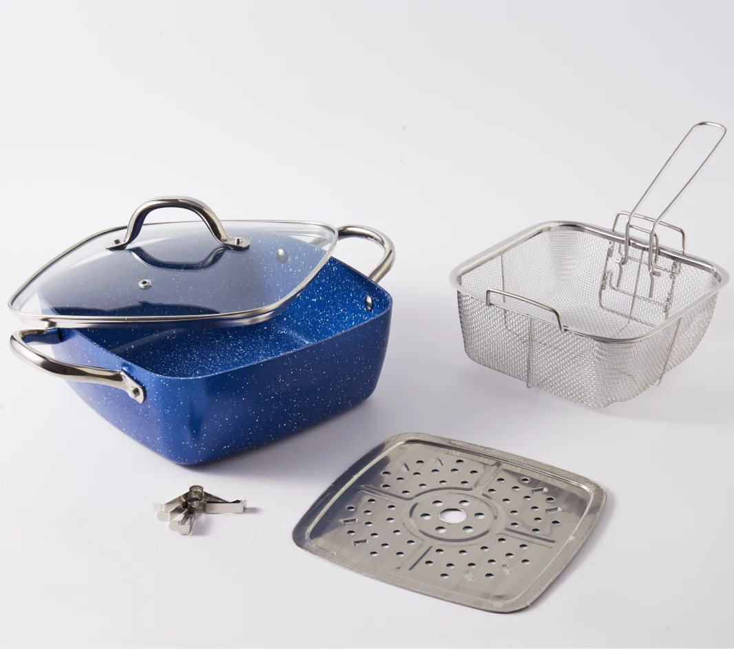 Кухонная антипригарная алюминиевая посуда, кастрюля, набор кастрюль с мраморным керамическим покрытием